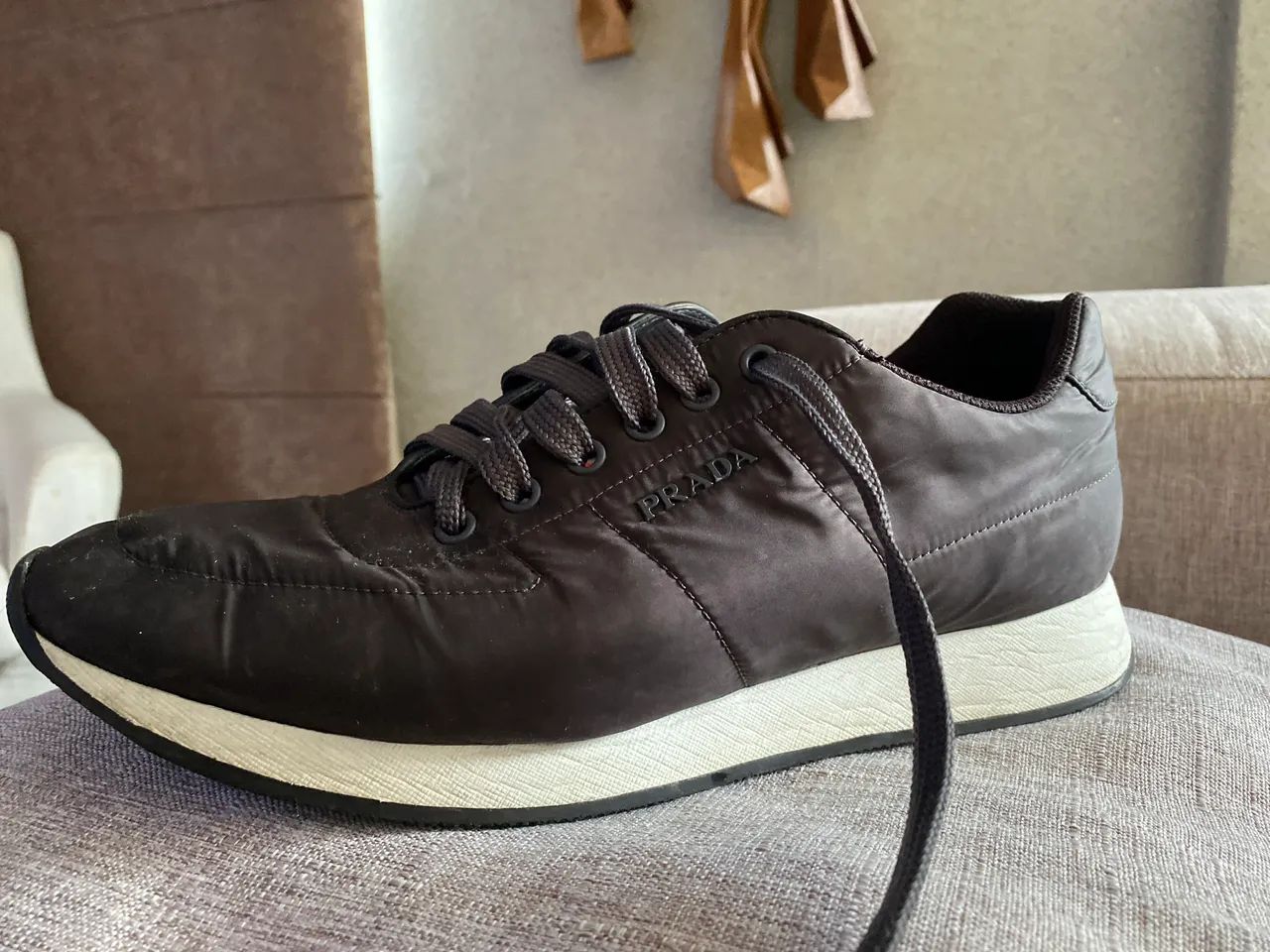 Prada Nylon Piuma Tênis 