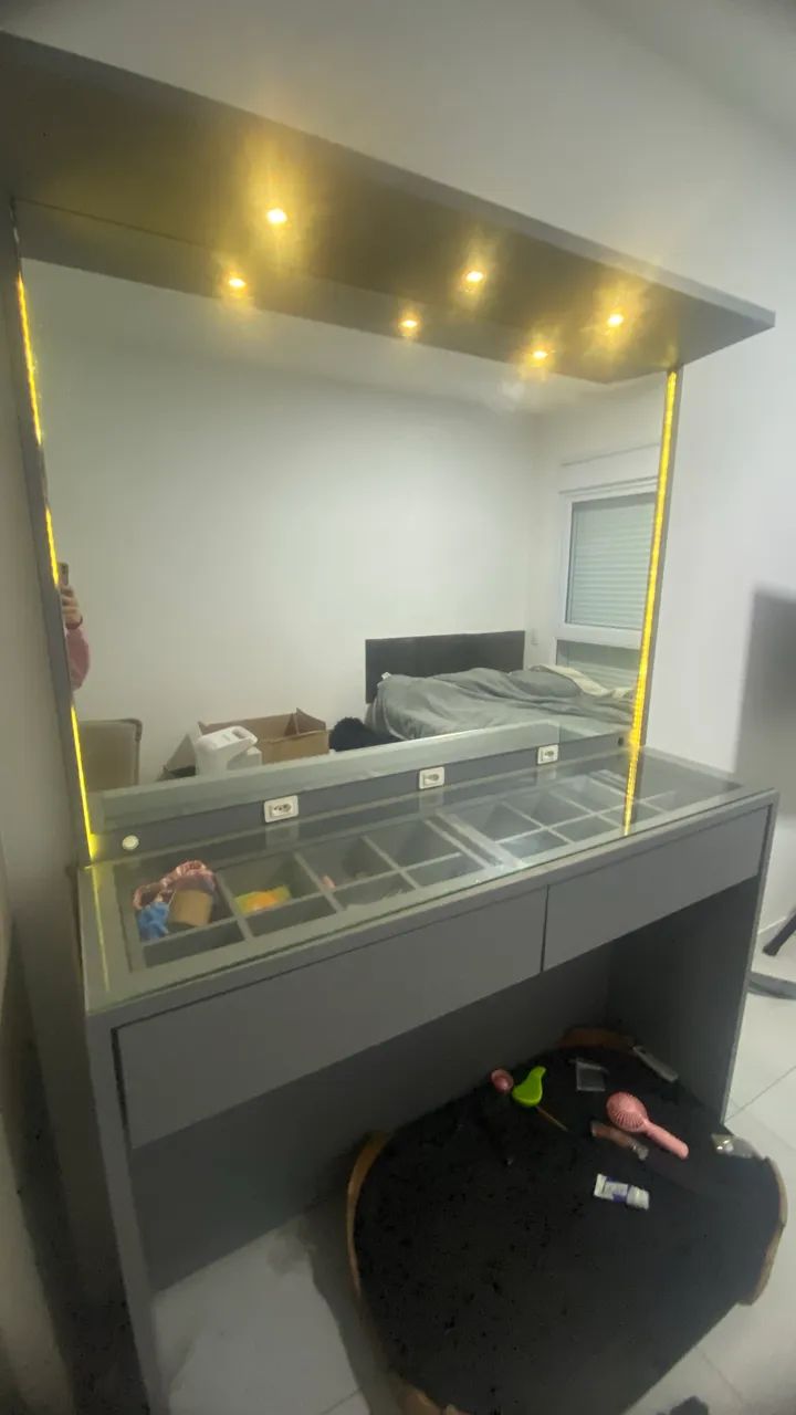 Penteadeira Camarim com Espelho LED - 140 cm x 2,00 m - Foto 2