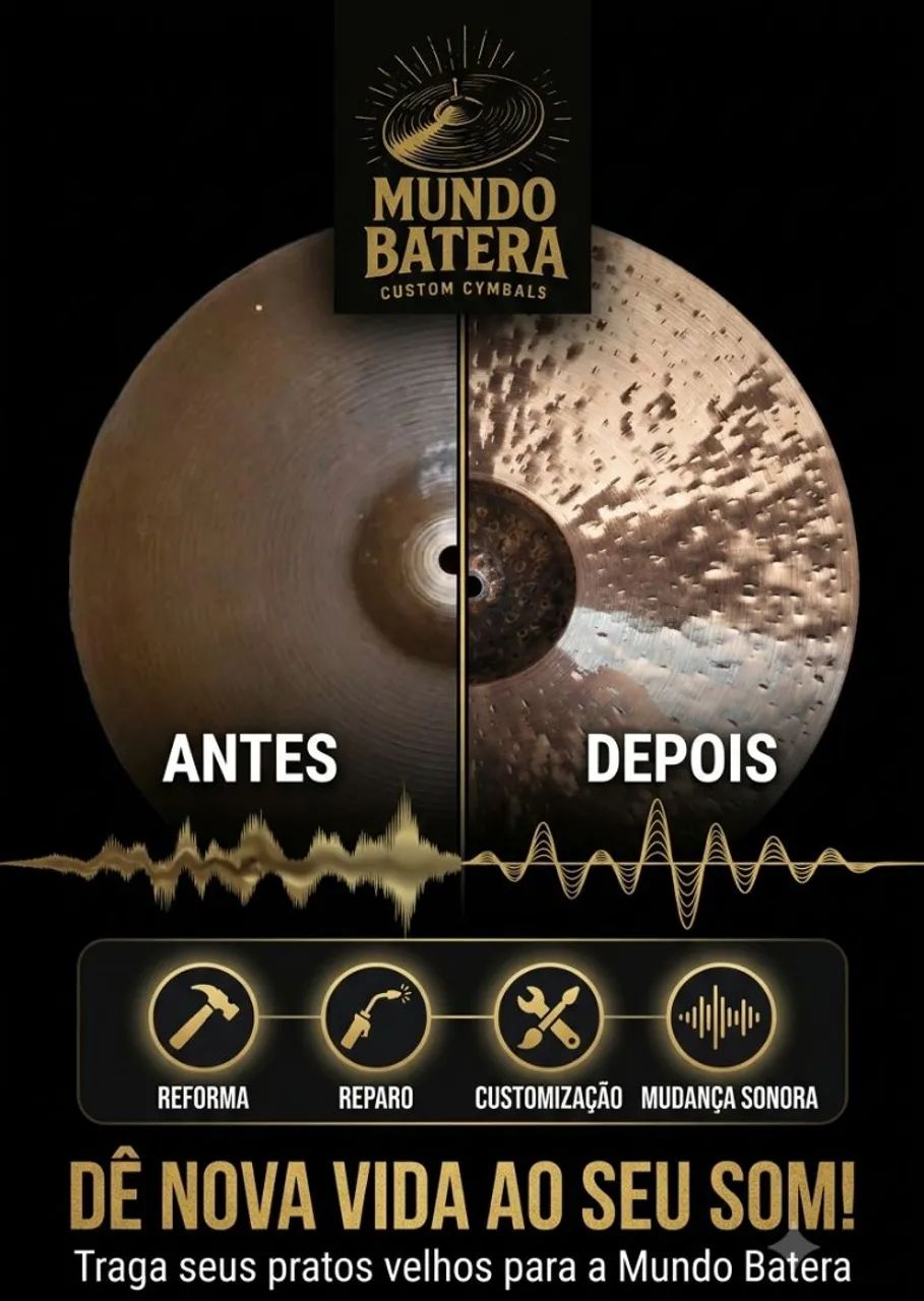 Reforma de pratos de bateria - Foto 2