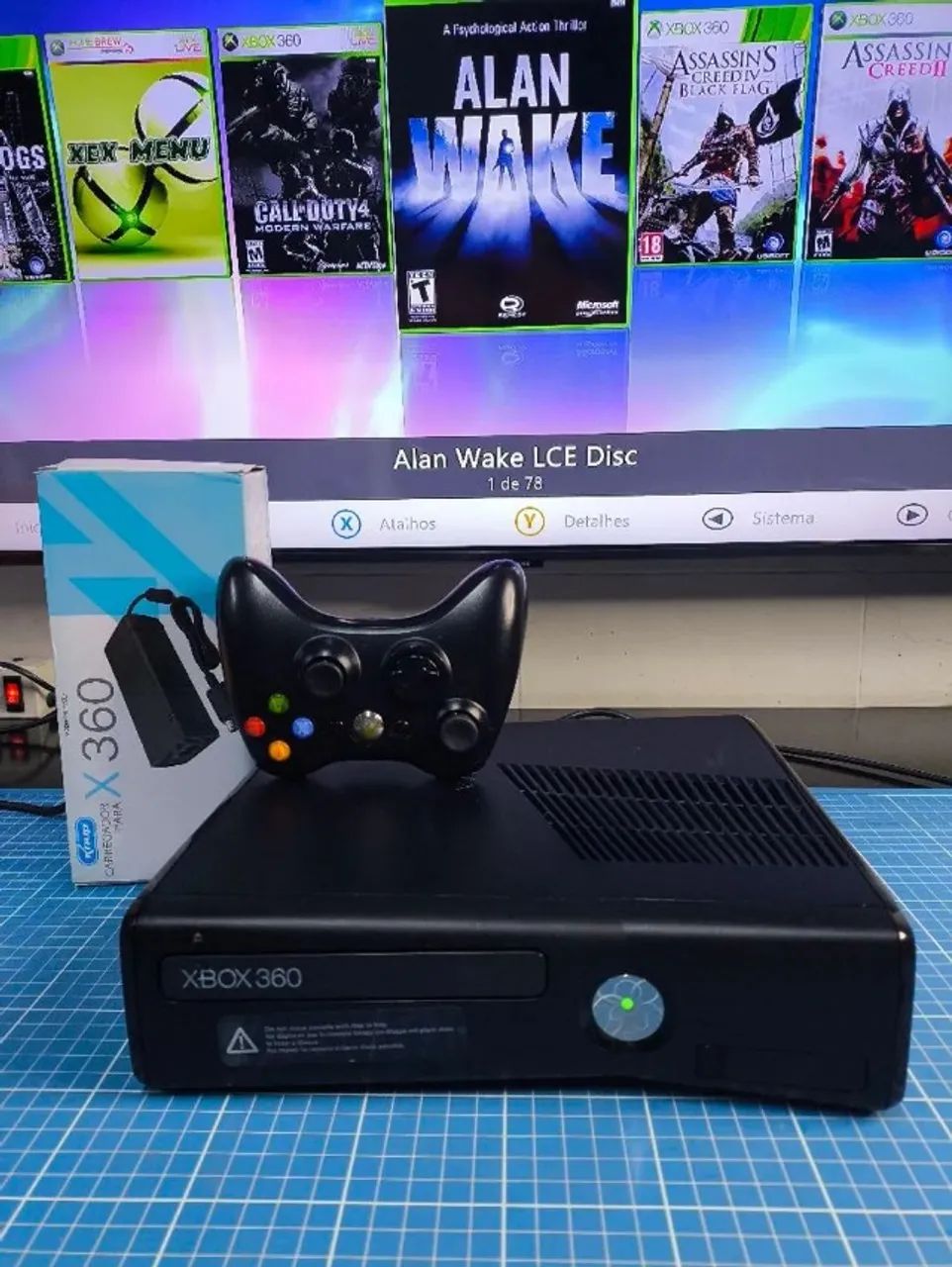 Xbox 360 com controles e acessórios - Foto 3