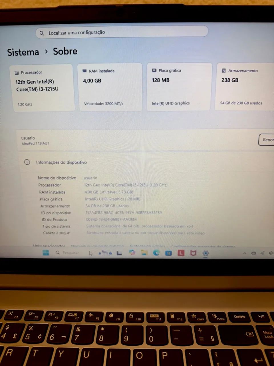 Notebook Lenovo i3 de 12 Ger IMPECÁVEL  - Foto 4