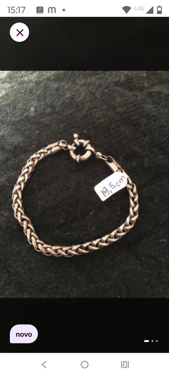 Pulseira masculina aço não escurece 