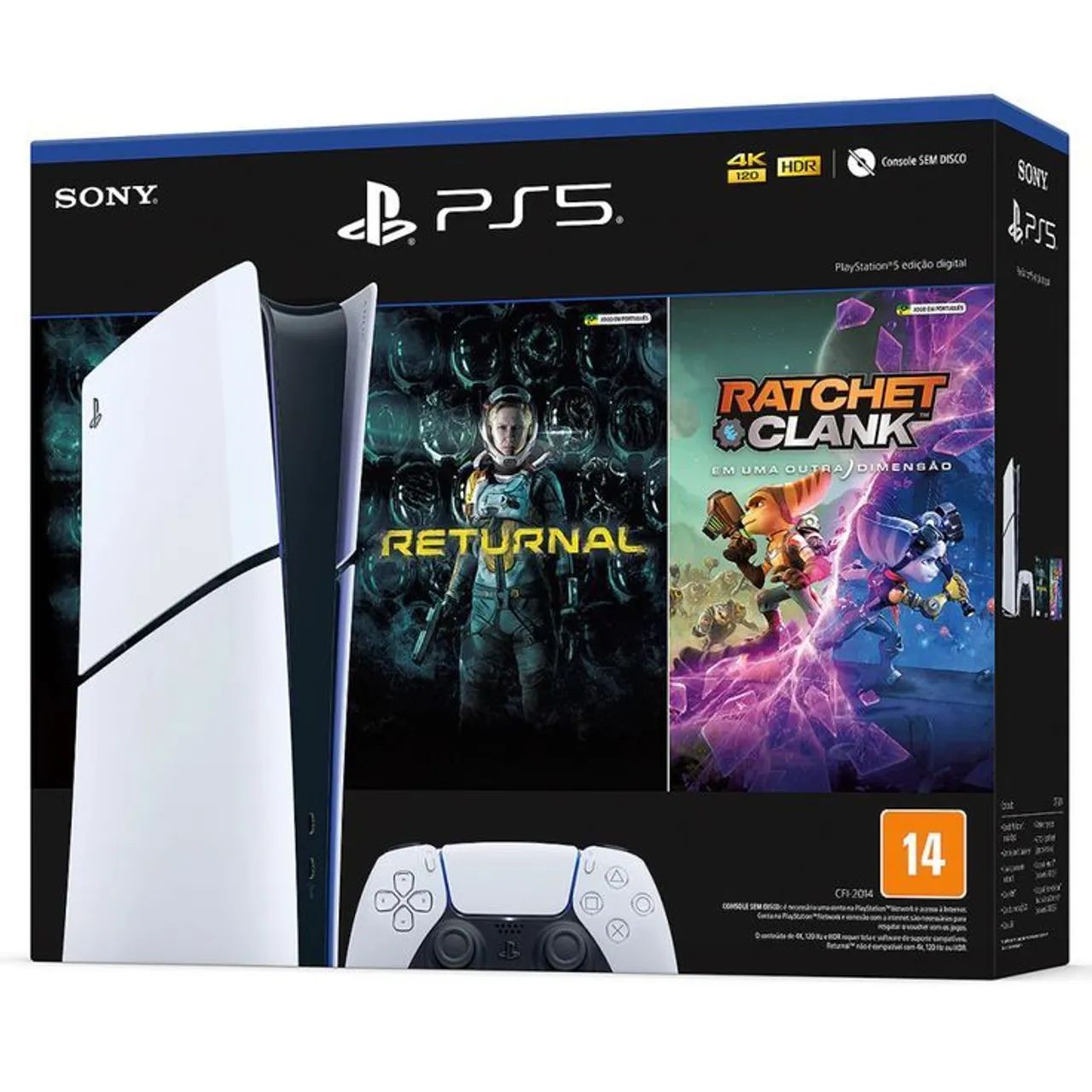 Kit Console Playstation 5 Slim Edição Digital + Base de Carregamento + Controle e Jogos