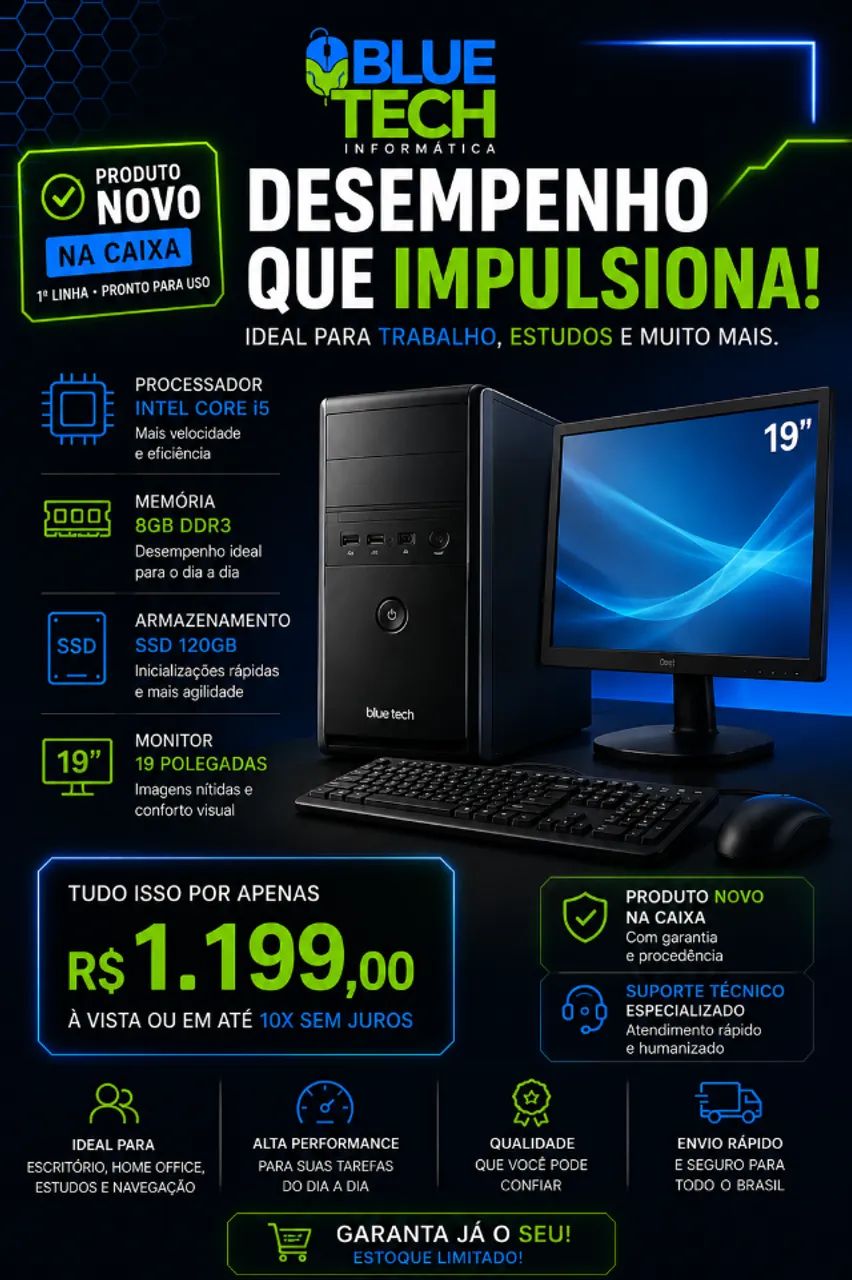 COMPUTADOR COMPLETO - I5 -  SSD - 8GB