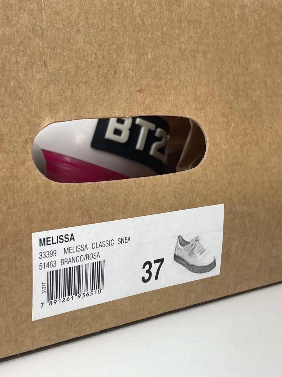 Tênis melissa classic snea branco e rosa 37 *novo na caixa* - Foto 4