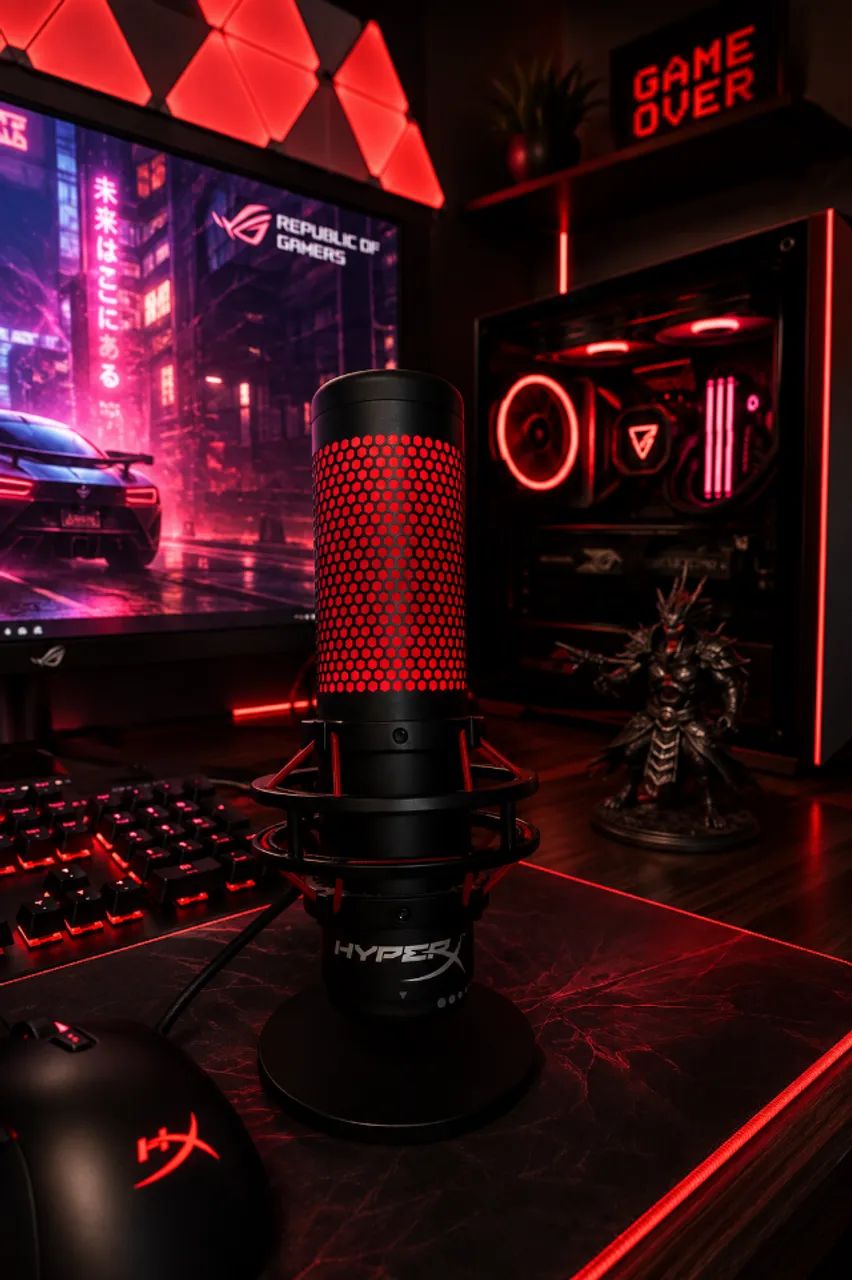 Microfone Condensador USB HyperX QuadCast 