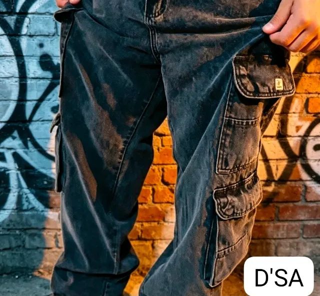 Calça Jeans Cargo Oversizerd Masculina - Foto 4