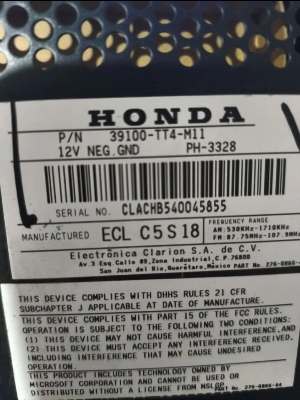  Rádio Original Honda Civic 2012 à 2016 - Foto 4