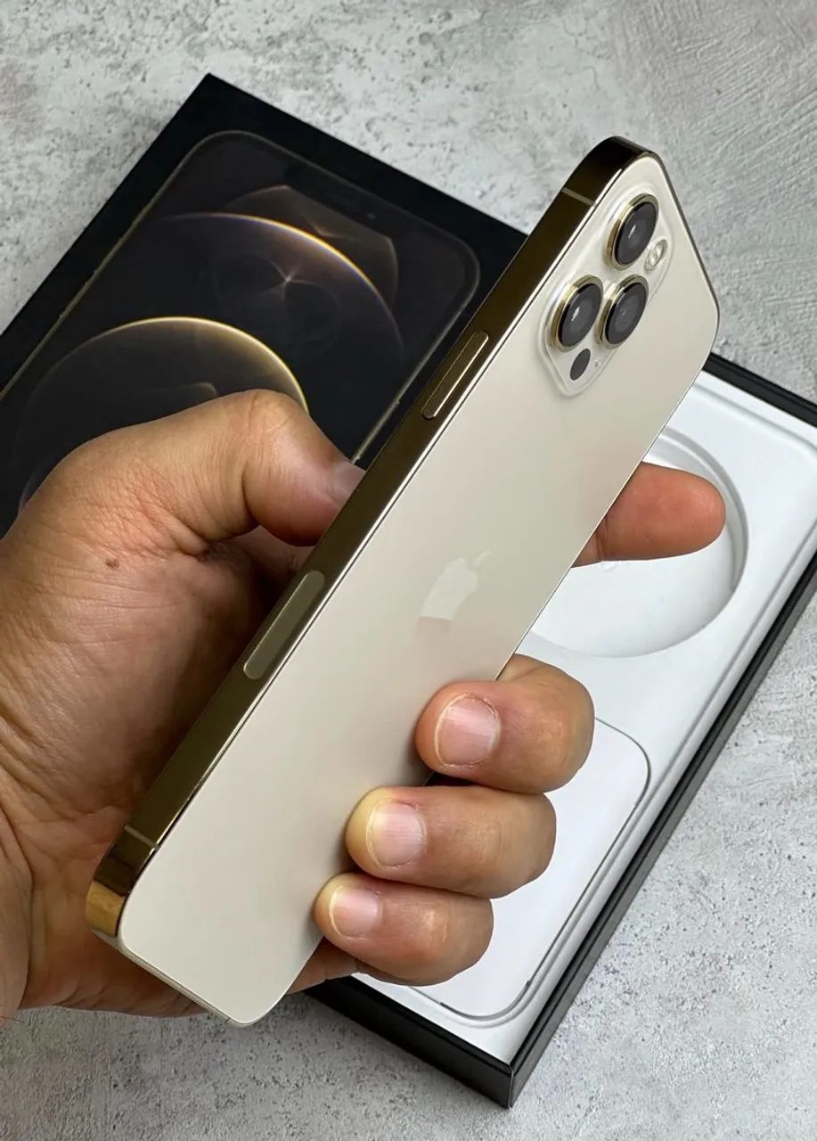 IPHONE 12 PRO MAX 128 gb GOLD TODO ORIGINAL NA CAIXA - Celulares e
