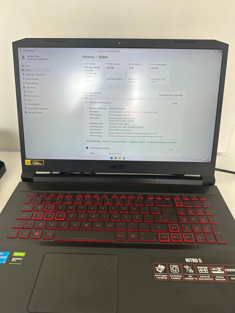 Notebook gamer Acer nitro 5 17polegadas - Foto 4