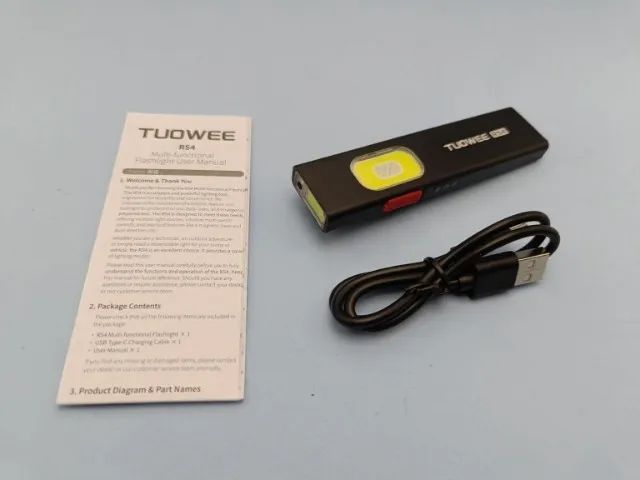 Lanterna TUOWEE RS4 EDC Recarregável USB-C Magnética - Nova