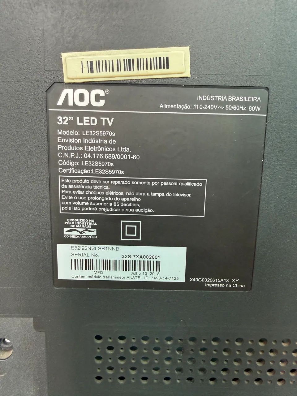 Tv AOC 32 polegadas led tv LE32S5970S *COM DEFEITO* - Foto 5