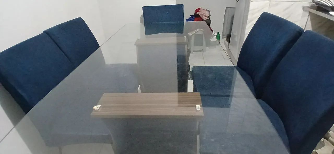 Mesa de vidro 6 cadeiras - Foto 3