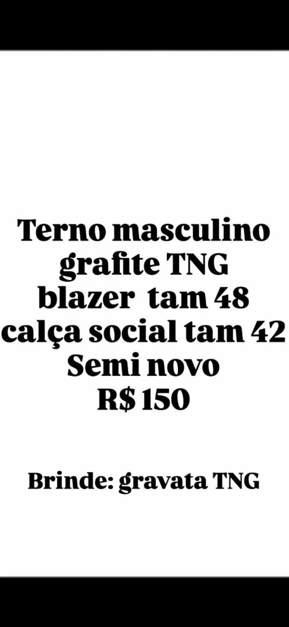 Terno masculino TNG grafite  - Foto 3
