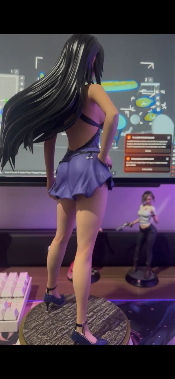 Tifa Lockhart,Versão vestido roxo 30cm escala 1/6 - Foto 2