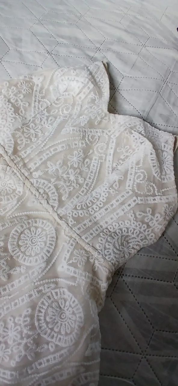 Vestido Branco de Renda - Novo - Foto 2