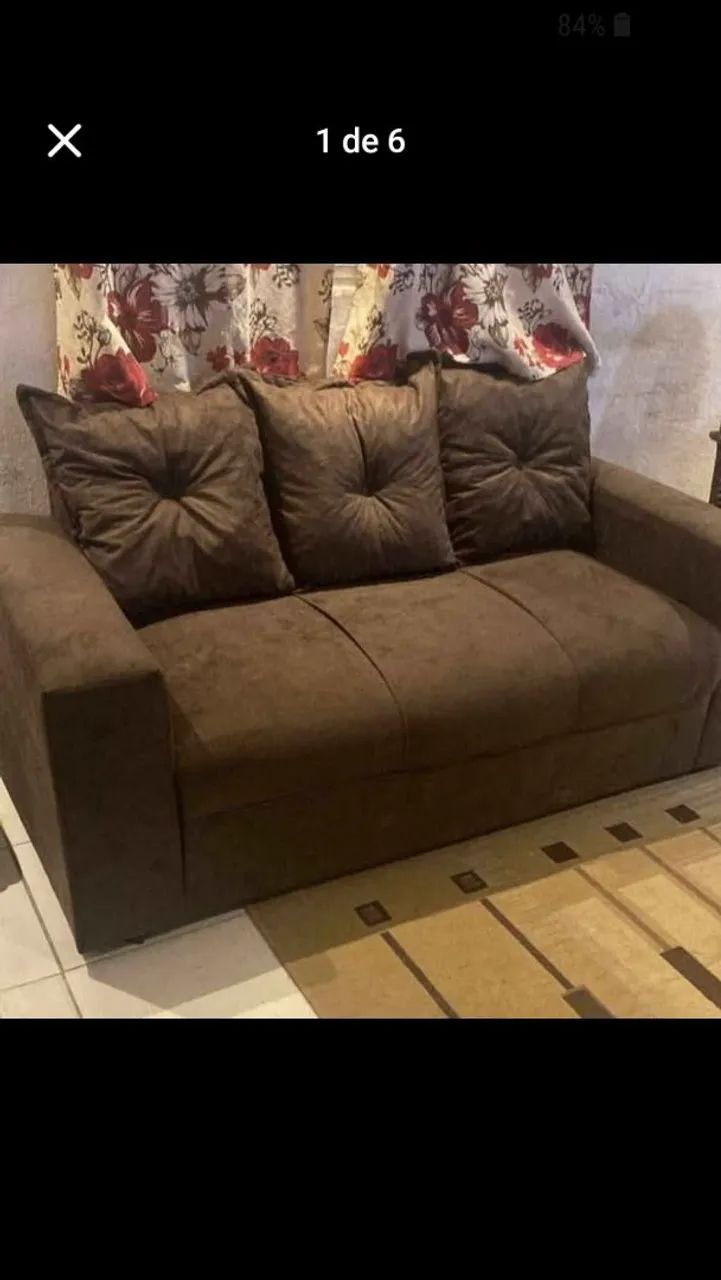 Sofa 3 lugares c/ 2 metros almofadado da fábrica 