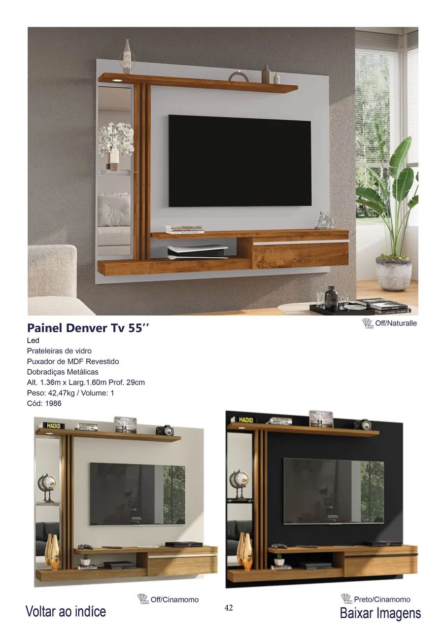 Painel  1,60 Denver p/ tv ate 50 polegadas 