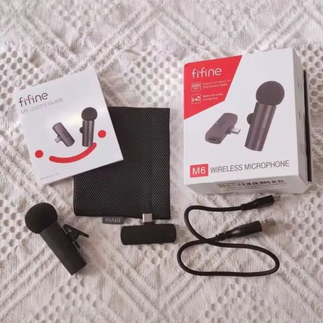 Microfone de Lapela FIFINE Sem Fio | Plug & Play