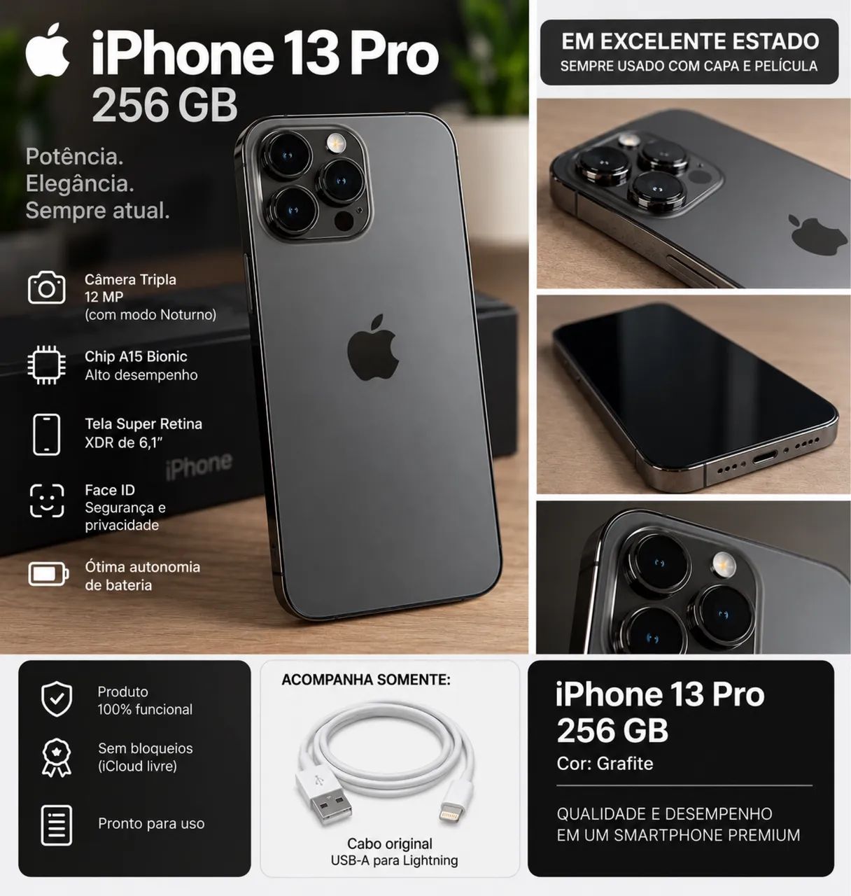 iPhone 13 Pro 256 GB - Celulares e Smartphones - Atuba, Pinhais