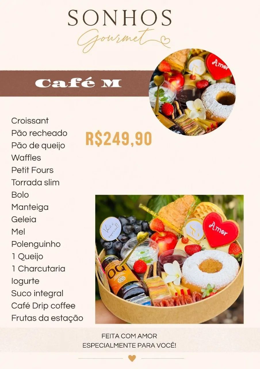 CESTAS DE CAFÉ DA MANHÃ  - PERSONALIZAMOS PARA TODAS AS OCASIÕES. A partir de 170,00