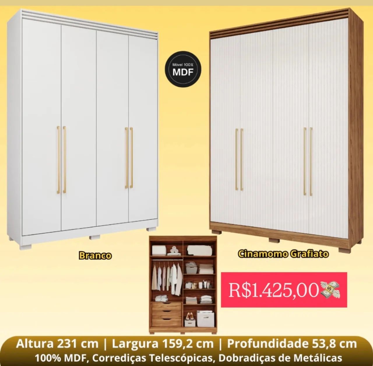 Guarda Roupa Solteiro Luara