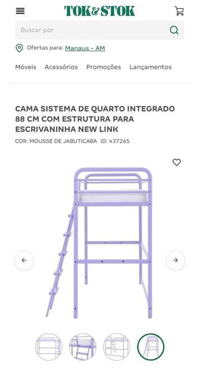Cama com escrivaninha New Link - Foto 2