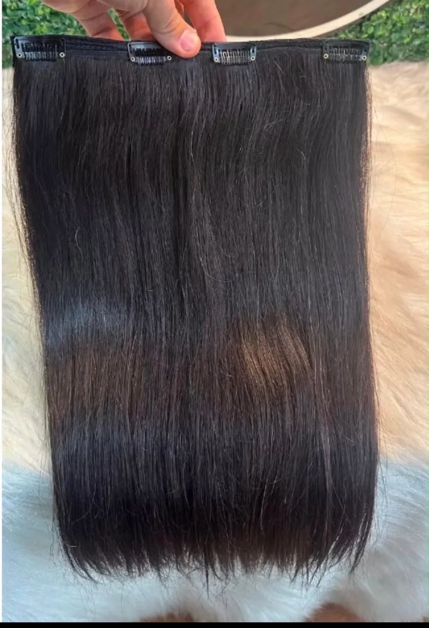 Aplique tic tac 55cm cabelo humano  - Foto 4