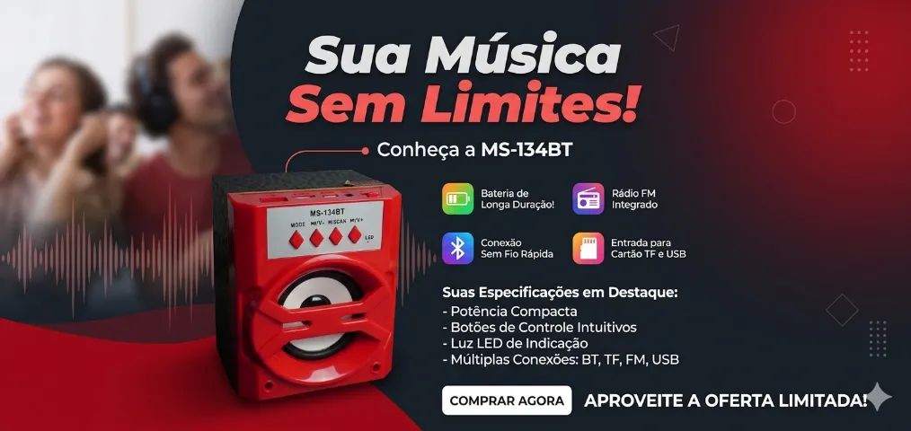 Caixa Bluetooth MS-134BT com o Melhor Preço