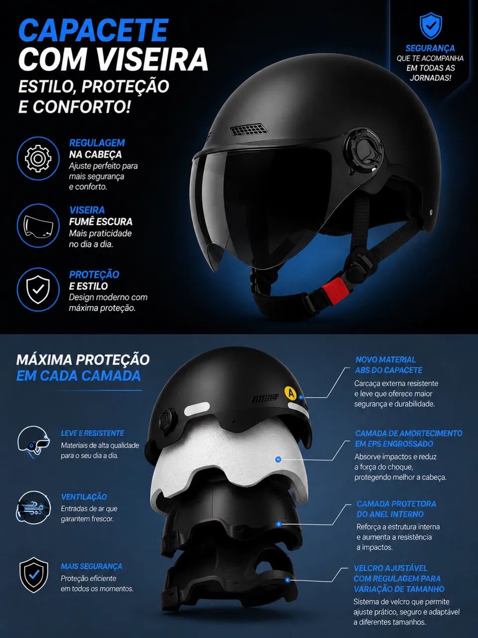 Capacete com viseira