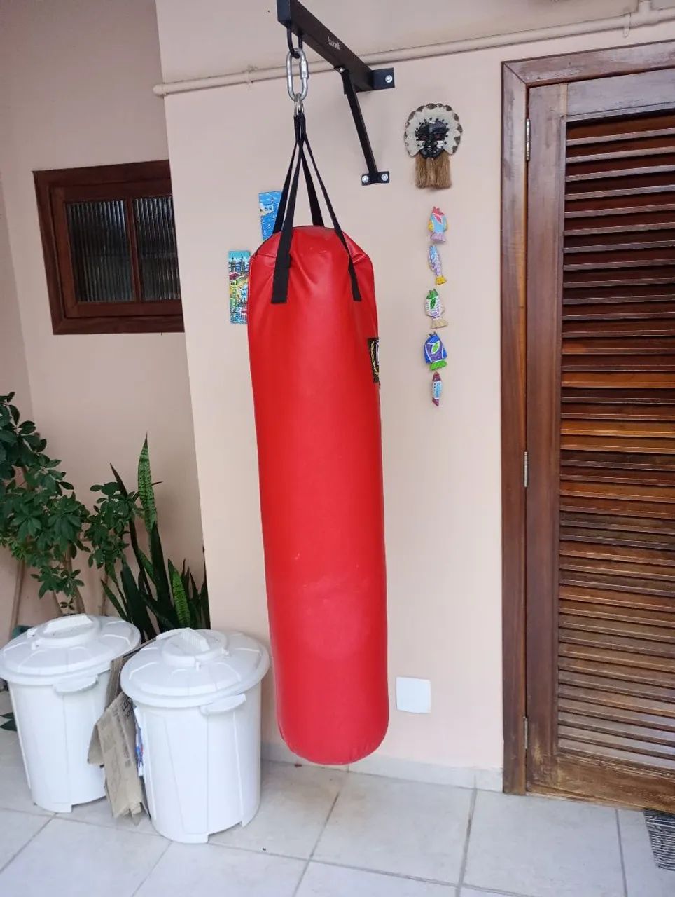 Saco de pancada com suporte de parede - Foto 2
