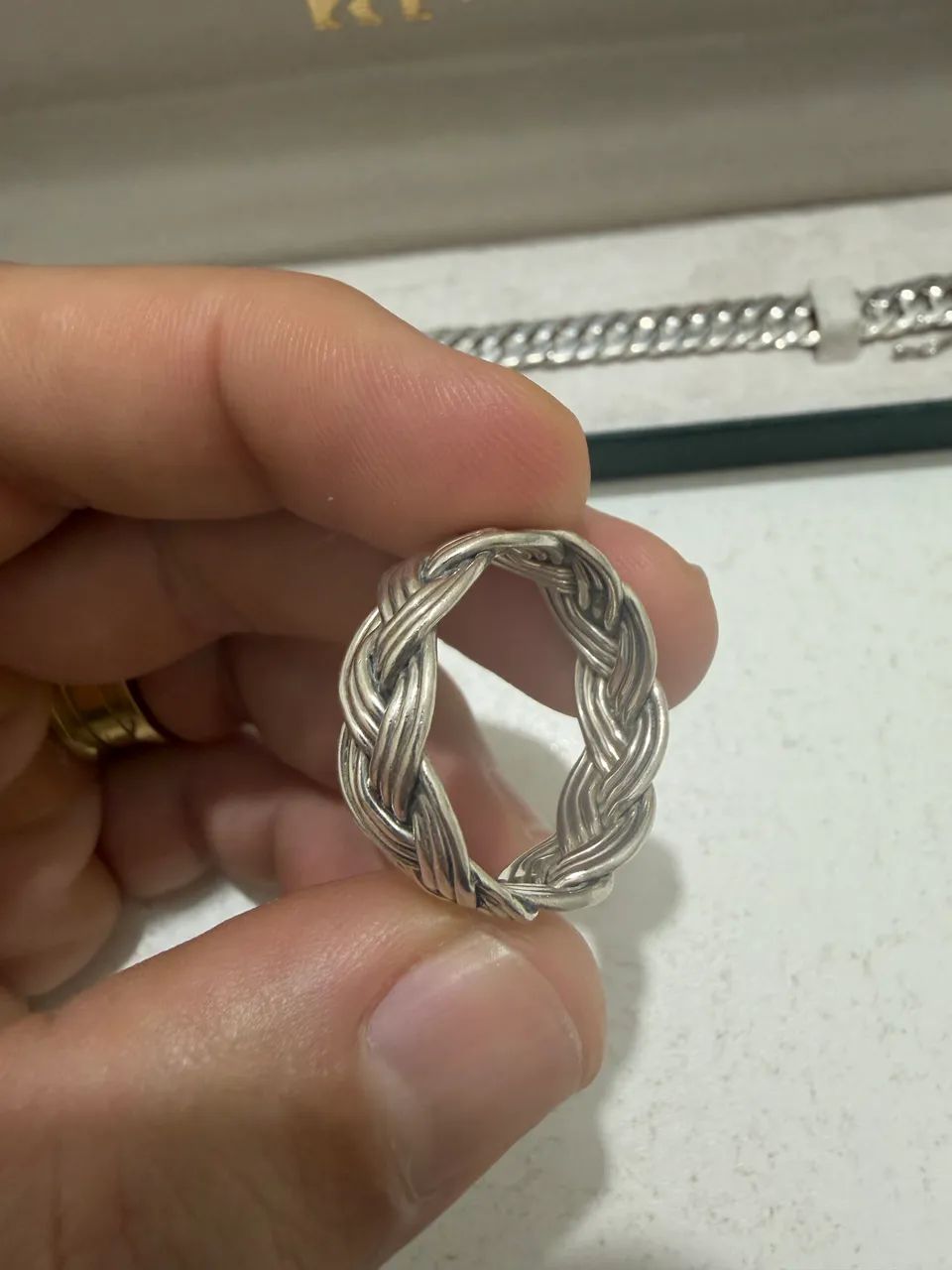 Pulseira prata e dois anéis prata , alto acabamento  - Foto 5