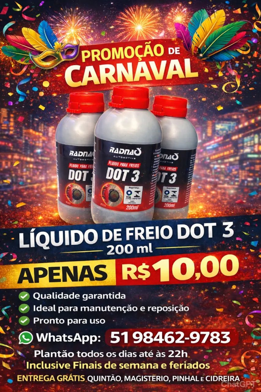 FLUÍDO DE FREIO DOT 3 200 ML