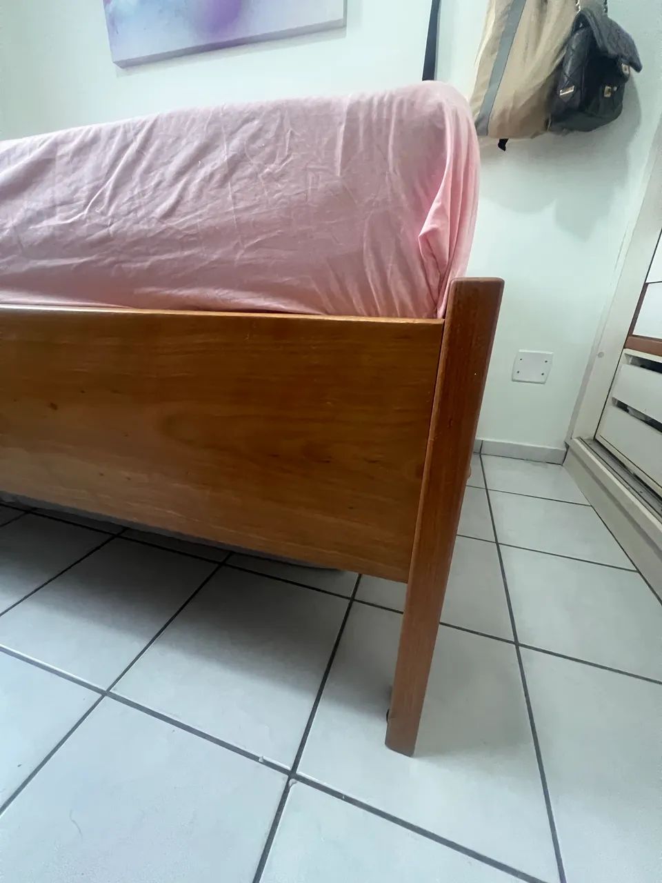 Cama de Madeira Maciça 1,10 x 1,98 + Colchão de Molas Ensacadas - Foto 2