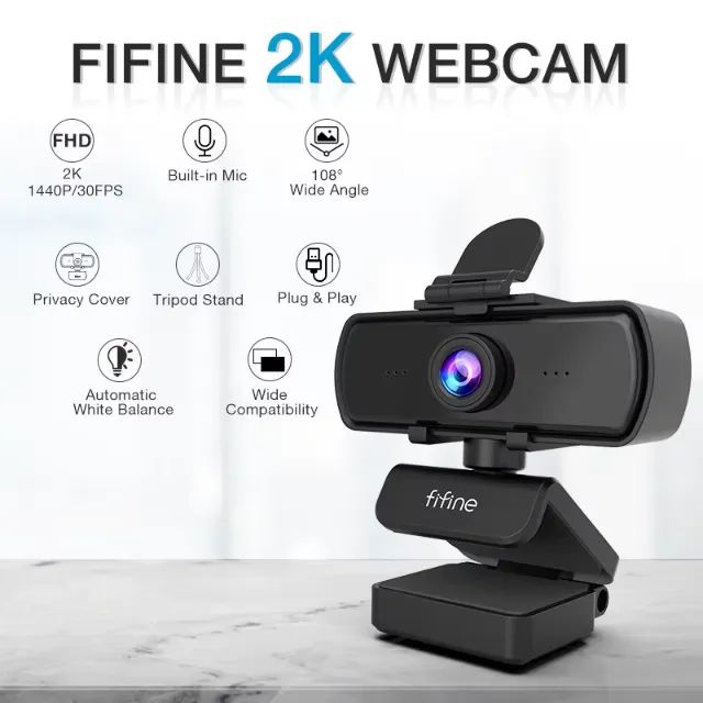 Webcam Fifine K420 2K 1440p USB com Microfone - Foto 2