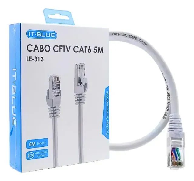 Cabo De Rede It-blue Le-313 Cat6 5m Branco Acinzentado - Foto 3