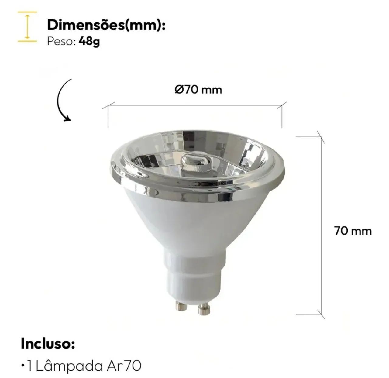 Lâmpada led Ar70 2700k 4,8w  - Foto 5