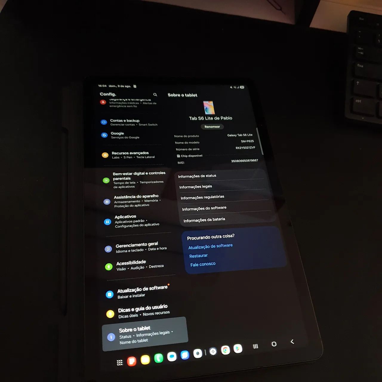 Tablet Samsung Galaxy Tab S6 Lite com caneta e capa - Foto 3