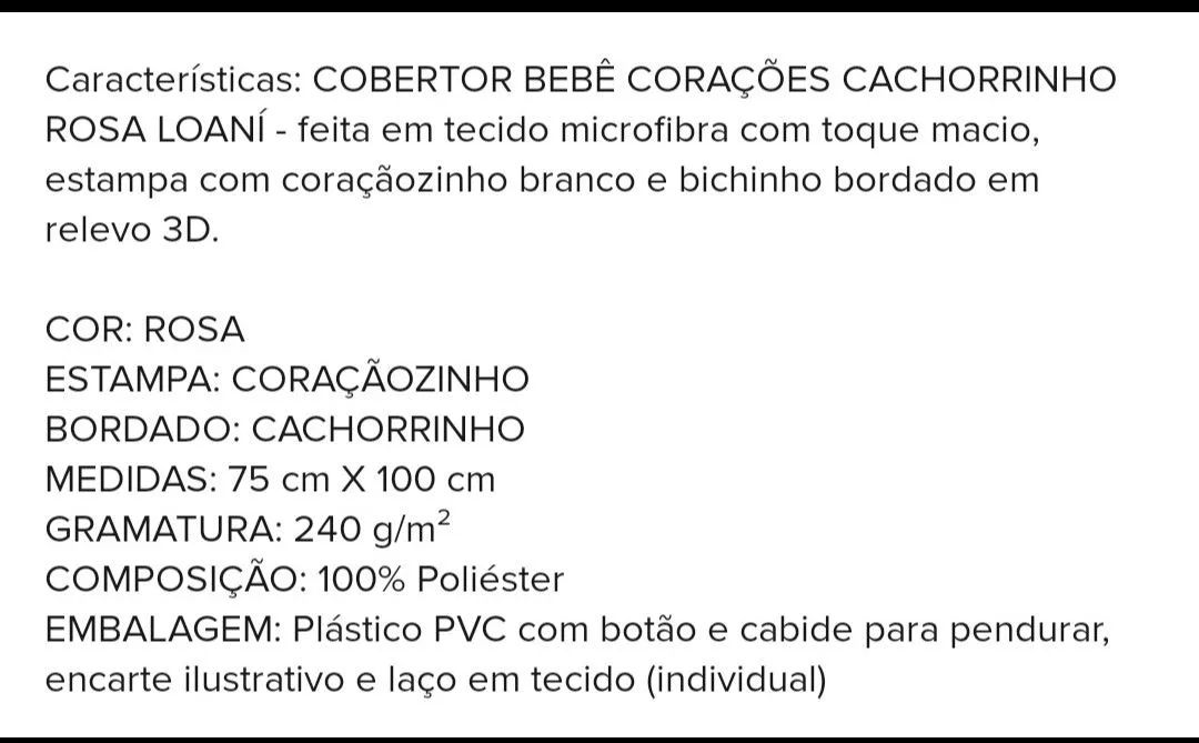 Cobertor Bebê Menina - Novo  - Foto 4