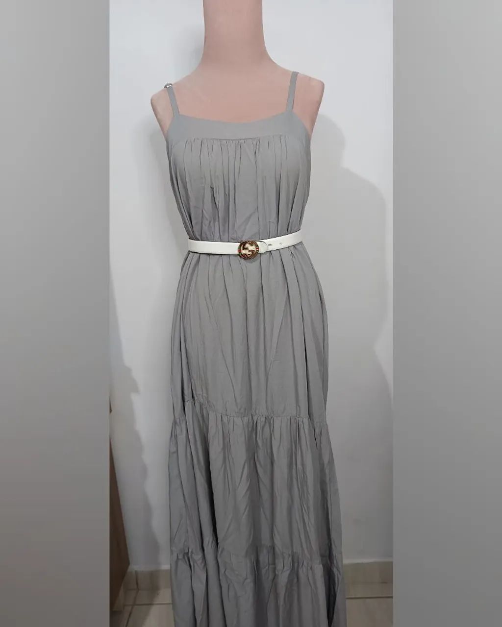 Vestido viscolinho cinza  - Foto 3