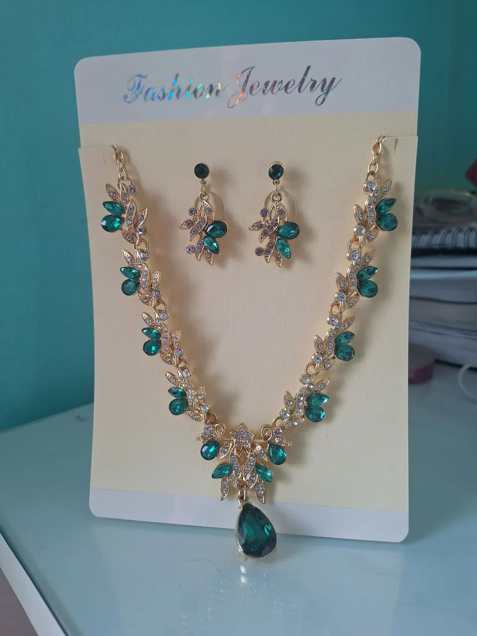 Conjunto de joias na cor verde - Foto 2