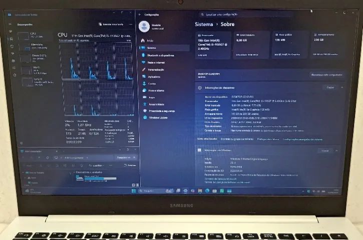 Vendo Notebook BRANCO Gamer Samsung Book Core i5 11ª Iris Xe com SSD NVMe - Foto 5