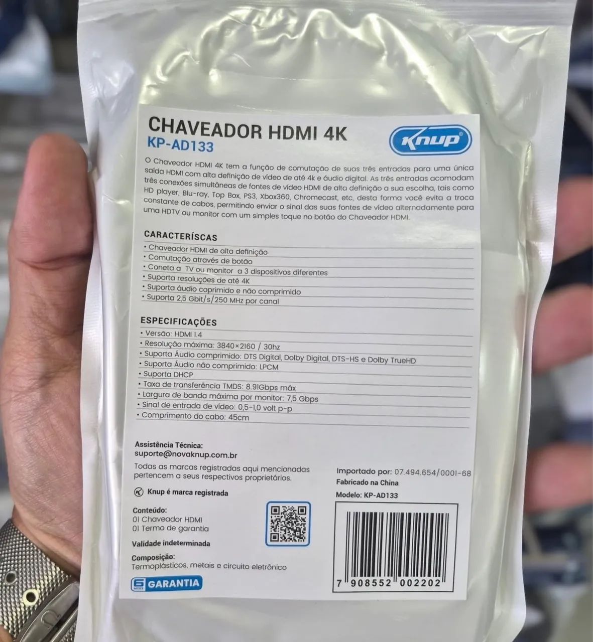 CHAVEADOR HDMI 3 X 1 REF.: KP-AD133 - Foto 2