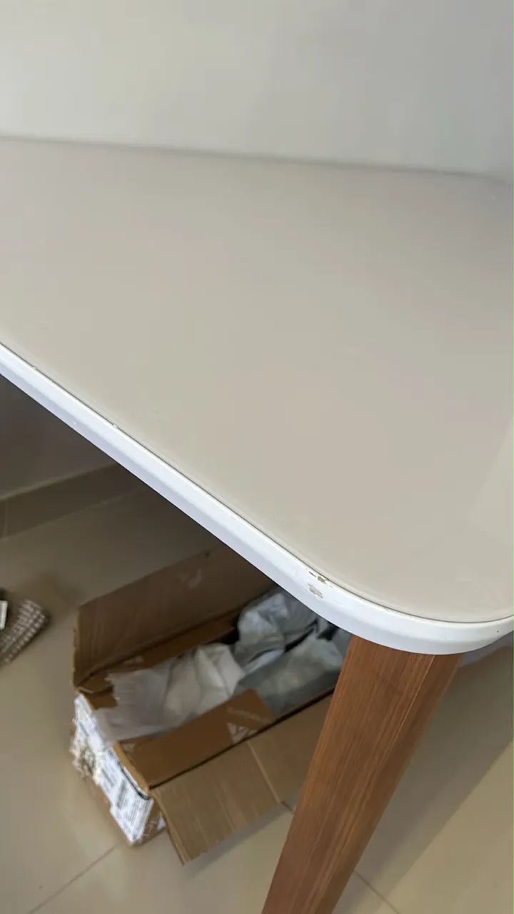 Tampo de mesa mdf/vidro chanfrado com acabamento em laca - Foto 2