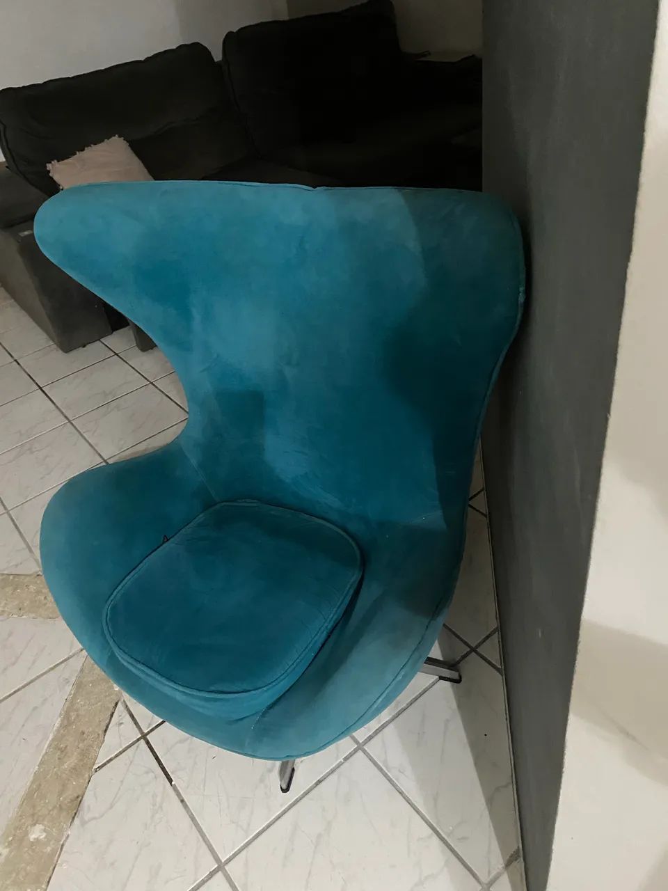 Poltrona estofada azul