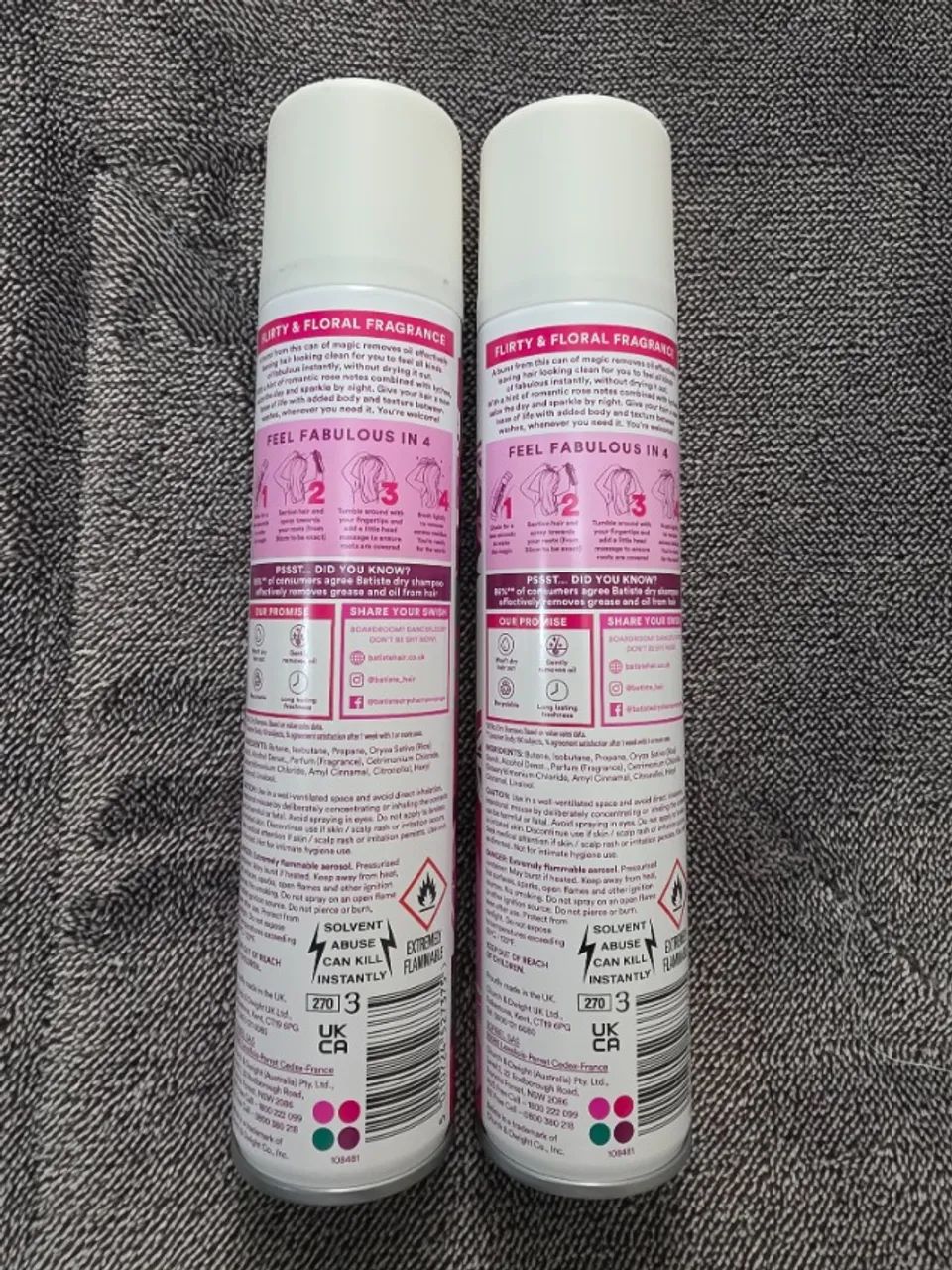 Kit com 2 Batiste Xampu a seco - dry shampoo blush - Foto 2