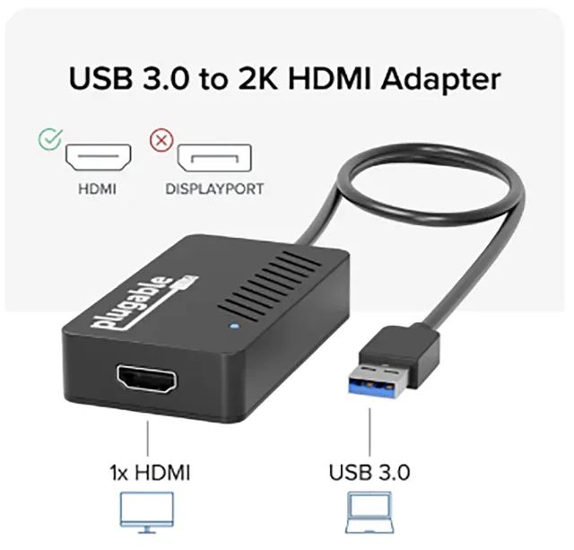 Adaptador USB 3.0 Para HDMI 2K Plugable Mac M1 M2 M3 Windows - Foto 2