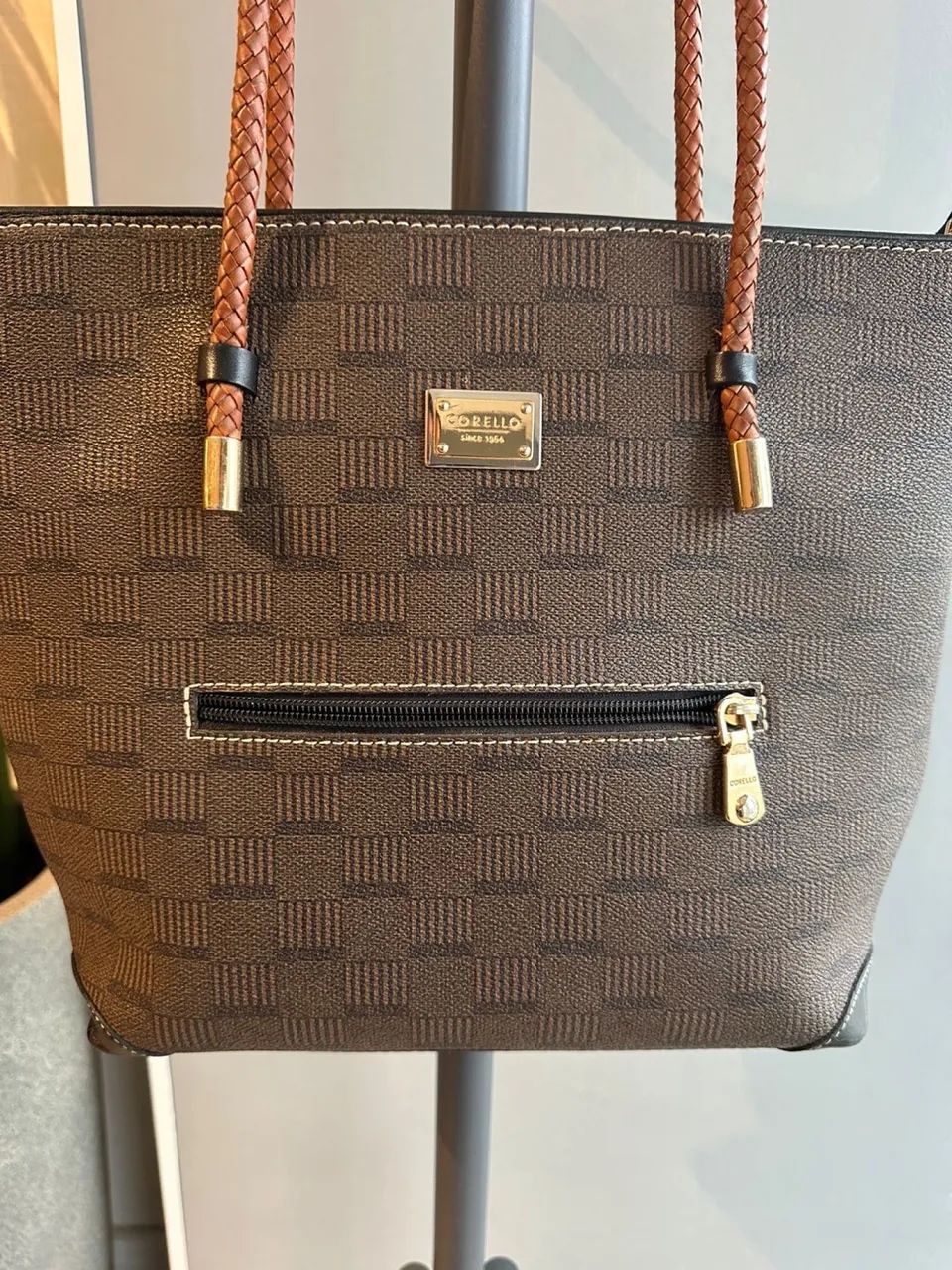 bolsa de couro corello, marrom, novíssima - Foto 3