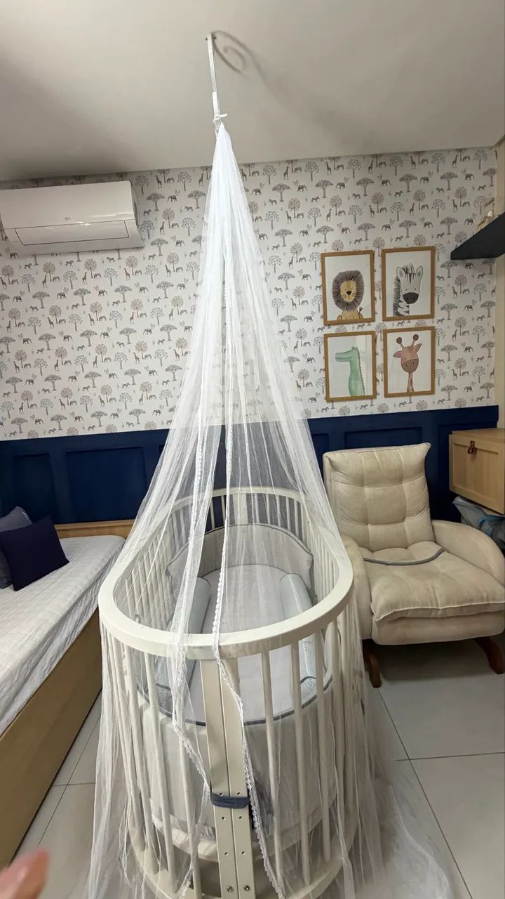 Berço 4 em 1 madeira *brinde mosquiteiro de teto e colchão  - Foto 3