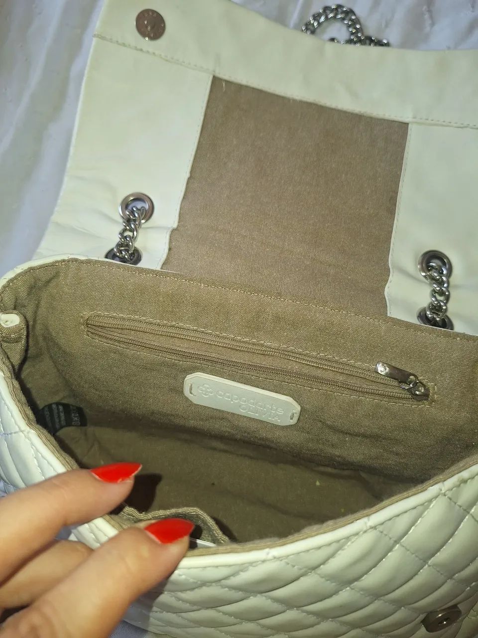 Bolsa capodarte branca em couro original  - Foto 3